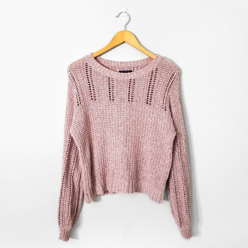 American Eagle Outfitters Pink Knit Sweater